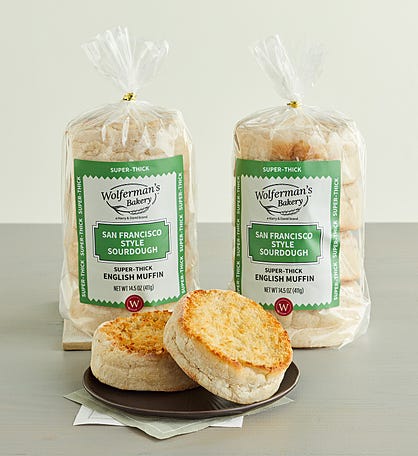 San Francisco-Style Sourdough Super-Thick English Muffins - 2 Packages
